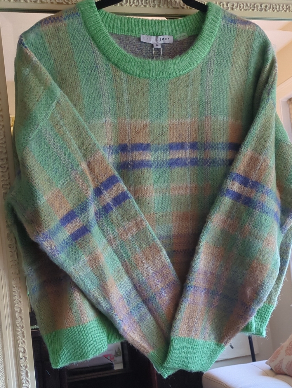 Baltic Born Mint Green Fuzzy Knit Sweater